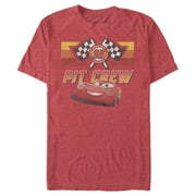 Mens Cars Pit Crew Team Graphic Tee Red Heather Large