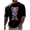 thumbnail image 1 of Men's Cartoon Bear Graphic Tee Shirts Short Sleeve Crew Neck Cool T-Shirt Tops,short sleeve shirts for men，men short sleeve shirt, 1 of 6