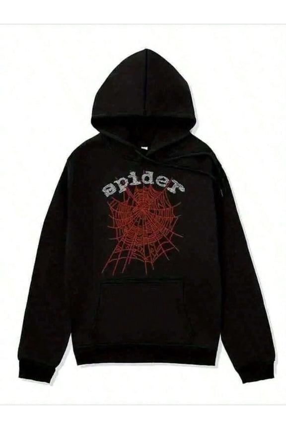 Men's Cartoon Character Print Long Sleeve Casual Hooded Sweatshirt,Spider Cobweb Pattern Hoodies Streetwear Fashion Gothic Darkly Zipper Hoodie Men Y2k Autumn Hooded Sweatshirt Jacket Coat-Cotton Oly