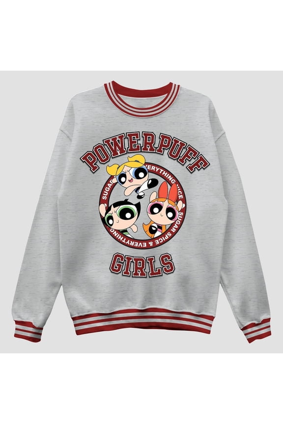 Men's Cartoon Network Powerpuff Girls Graphic Pullover Sweatshirt - Heathered Gray, Large