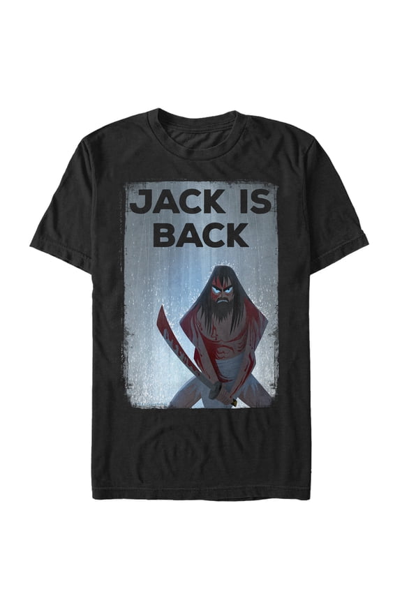 Men's Samurai Jack Hero is Back  Graphic Tee Black Large