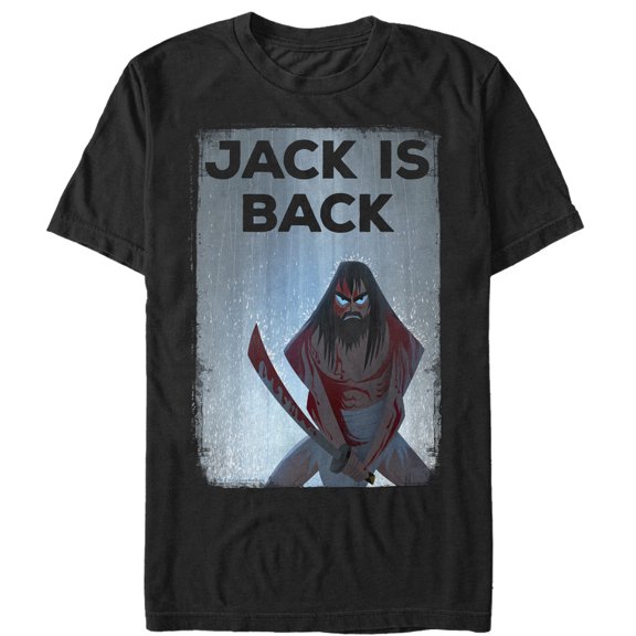 Men's Samurai Jack Hero is Back  Graphic Tee Black X Large