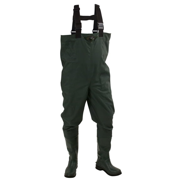 Frogg Toggs Men’s Cascades 2-Ply Bootfoot Chest Waders, Waterproof Waders for Fishing with Felt Outsole, Green, Size 09