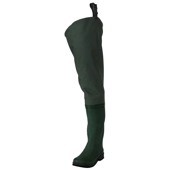 Frogg Toggs Cascades Bootfoot Hip Waders for Men, 2-Ply Poly/Rubber Waders for Fishing with Steel Shank, Felt, Green, Size 12
