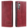thumbnail image 1 of Men's Case for Samsung Galaxy S25 Wallet with Card Holder [RFID Blocking],Samsung Galaxy S25 Luxury Retro High Quality Leather Magnetic Flip Kickstand Shockproof Business Style Case,Winered, 1 of 10