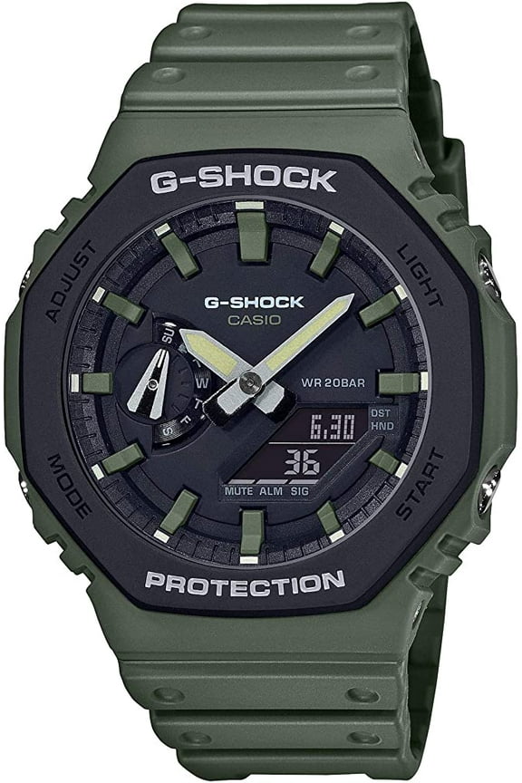 G-Shock GA2110SU-3A  Analog-Digital Carbon Core Guard Army Green Resin Strap Watch Men's