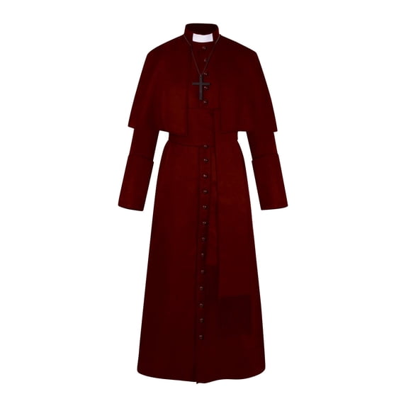 Men's Cassock Robe Choir Minister Clergy Pulpit Liturgical Church Robe,Halloween Clothing
