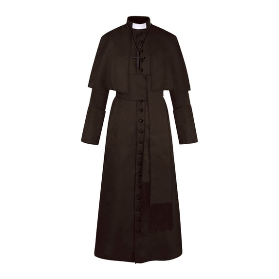 Men's Cassock Robe Choir Minister Clergy Pulpit Liturgical Church Robe,Halloween Clothing