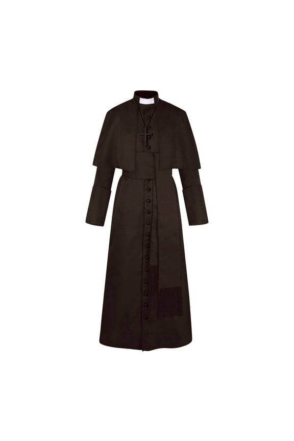 Men's Cassock Robe Choir Minister Clergy Pulpit Liturgical Church Robe,Halloween Clothing