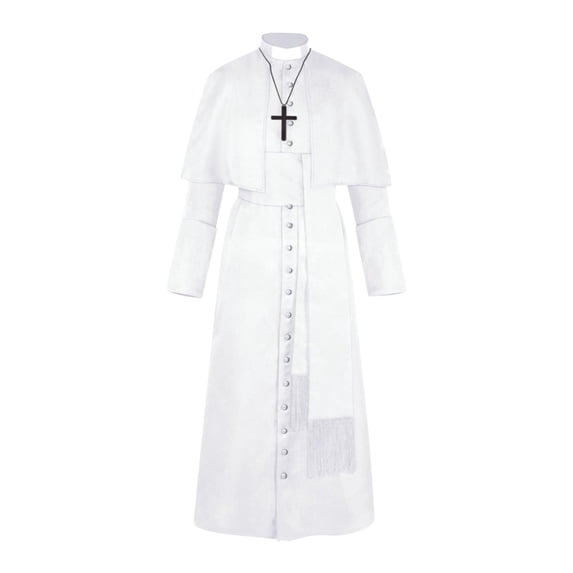 Men's Cassock Robe Choir Minister Clergy Pulpit Liturgical Church Robe,Halloween Clothing