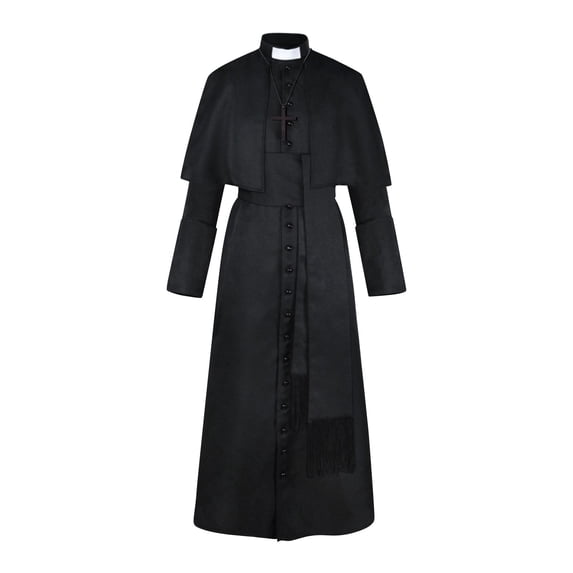 Men's Cassock Robe Choir Minister Clergy Pulpit Liturgical Church Robe,Halloween Clothing