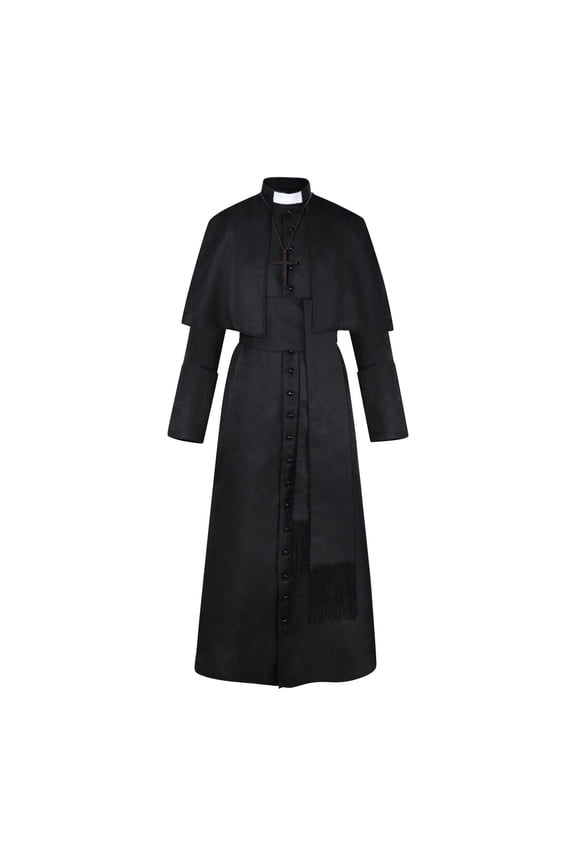 Men's Cassock Robe Choir Minister Clergy Pulpit Liturgical Church Robe,Halloween Clothing