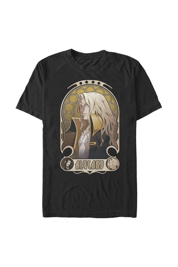 Men's Castlevania Alucard Classic Portrait Graphic Tee Black Large