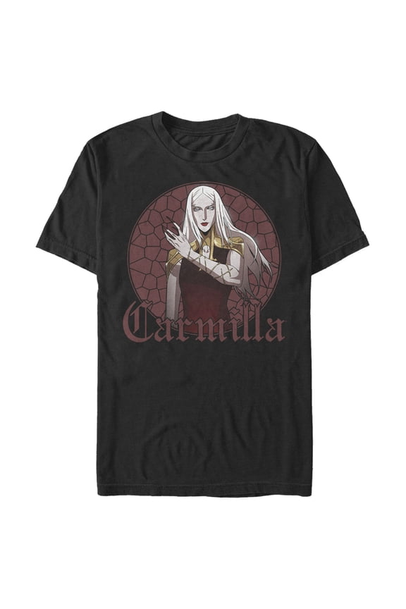 Men's Castlevania Carmilla Glass Frame Graphic Tee Black 3X Large