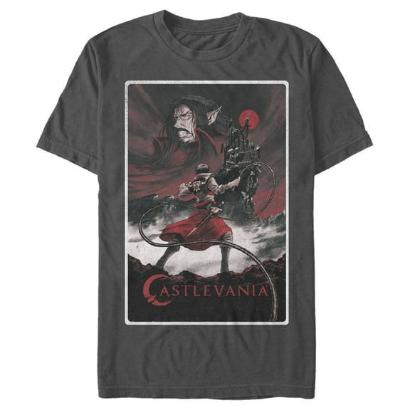 Men's Castlevania Classic Poster  Graphic Tee Charcoal 2X Large