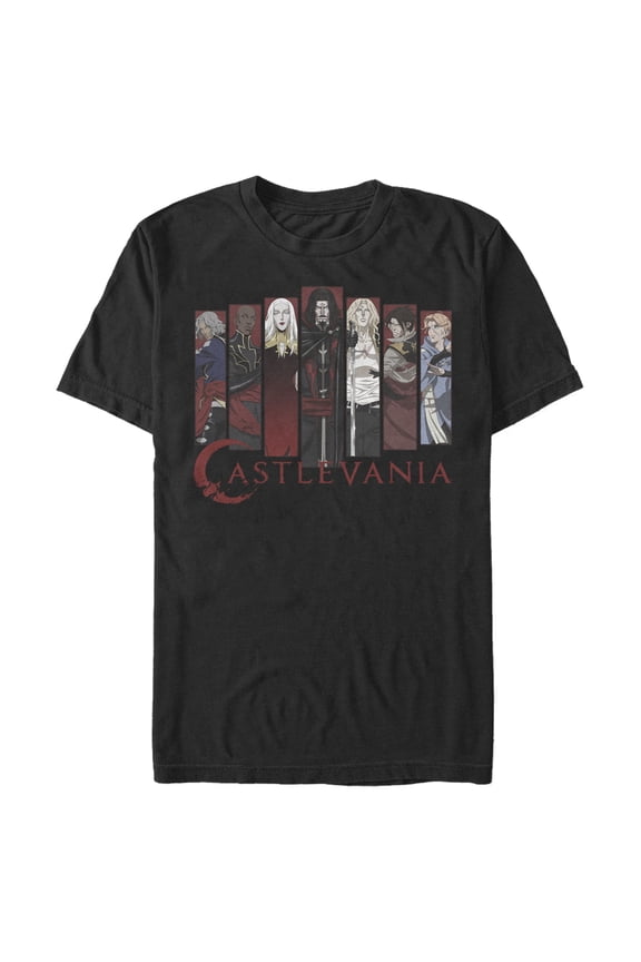 Men's Castlevania Full Character Panels Graphic Tee Black Large