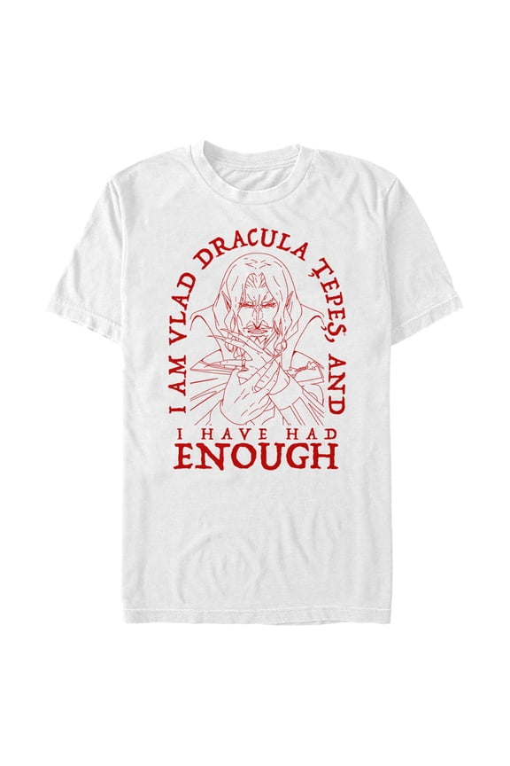 Men's Castlevania Had Enough Vampire Graphic Tee White Small
