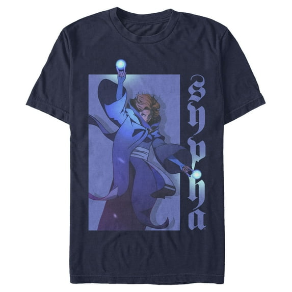 Men's Castlevania Sypha Belnades Portrait Graphic Tee Navy Blue Small
