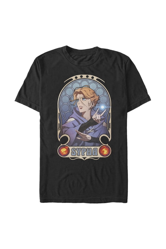Men's Castlevania Sypha Classic Portrait Graphic Tee Black 2X Large