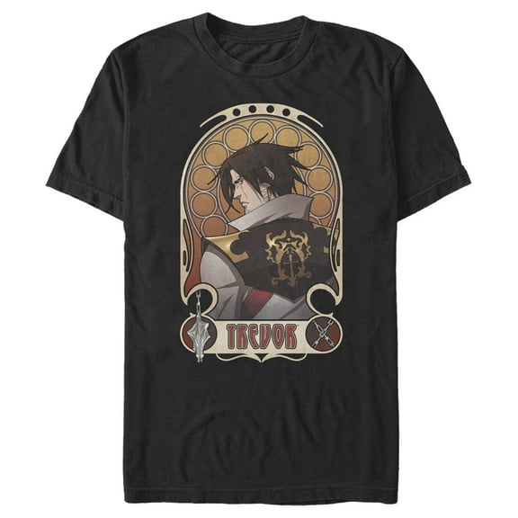Men's Castlevania Trevor Classic Portrait  Graphic Tee Black Small
