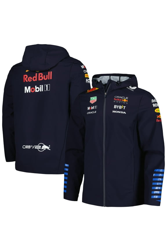 Unisex Castore Navy Red Bull Racing 2024 Team Water Resistant Full-Zip Jacket