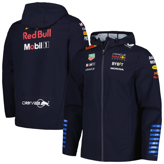 Unisex Castore Navy Red Bull Racing 2024 Team Water Resistant Full-Zip Jacket