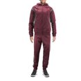 thumbnail image 1 of Men's Casual 2 Piece Set Gym Fitness Hooded Work Out Running Jogging Tracksuit (Burgundy/Charcoal, 2XL), 1 of 4