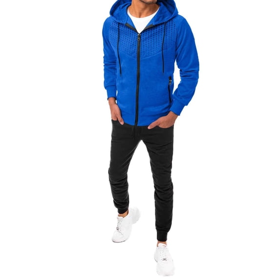 Men's Casual 2 Pieces Full Zip Drawstring Hooded Sports Sets Jacket & Pants Active Fitness Tracksuit Set,Sweatsuit for Men Big and Tall