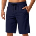 thumbnail image 1 of Men's Casual 7 Inch Shorts Drawstring Summer Beach Stretch Golf Shorts with Pockets Navy, 1 of 7