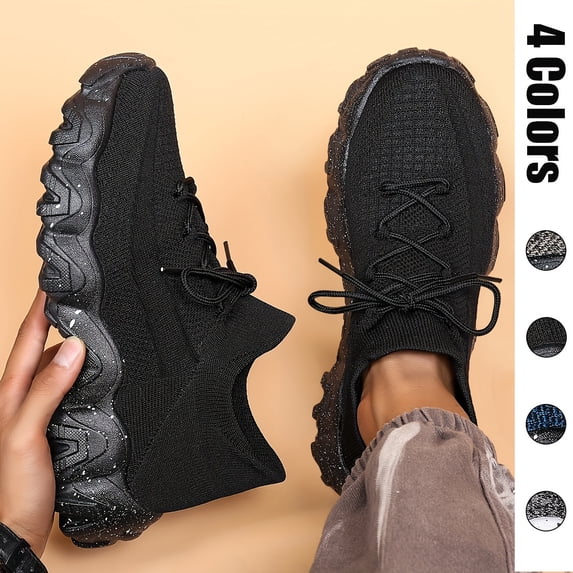 Men's Casual Athletic Shoes - Breathable, Non-Slip, Elastic Sock Design, Trendy Style Running Shoes
