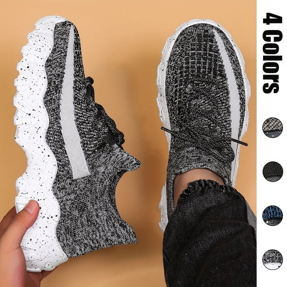 Men's Casual Athletic Shoes - Breathable, Non-Slip, Elastic Sock Design, Trendy Style Running Shoes