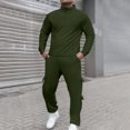 thumbnail image 1 of Men's Casual Athletic Tracksuit 2 Piece Outfits Athletic Quarter Zipper Tracksuit Jacquard Jogging Set Jackets And Pants Outfit Athletic Jogging Fall Winter Tracksuit, 1 of 6