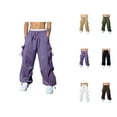 thumbnail image 1 of Men's Casual Baggy Cargo Pants – Woven Parachute Fabric, Loose Fit Harem Joggers with Multiple Pockets, Solid Color Streetwear Sports Pants, 1 of 9