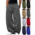 thumbnail image 1 of Men's Casual Baggy Sweatpants,Drawstring Elastic Waist Wide Leg,Loose Fit Pants with Pockets for Campus Life, 1 of 6