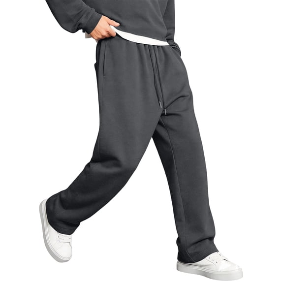 Men's Casual Baggy Sweatpants Elastic Drawstring Waist Wide Leg Lounge Pants Streetwear with Pockets,XL