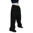 thumbnail image 1 of Men's Casual Baggy Sweatpants - Loose Fit Wide Leg Open Bottom Athletic Joggers with Pockets, Y2K Streetwear Trousers Black M, 1 of 6