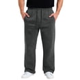 thumbnail image 1 of Men's Casual Baggy Sweatpants Straight Leg Cotton Sweat Pants Open Bottom Lounge Joggers with Pockets Dark Gray M, 1 of 5
