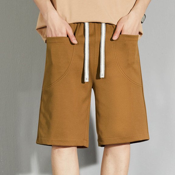 Men's Casual Beach Loose Solid Color Leggings Capris Capri Leggings For Men Extra Soft Leggings Butt Lifting Seamless Trouser Athletica Leggings With Pockets