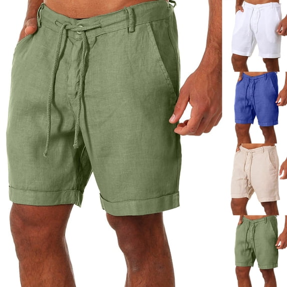 Men's Casual Beach Shorts Quick Dry Lightweight Swim Trunks, Elastic Waist Drawstring Loose Fit Breathable Athletic Hiking Vacation Summer | AESTIVO,Beige L