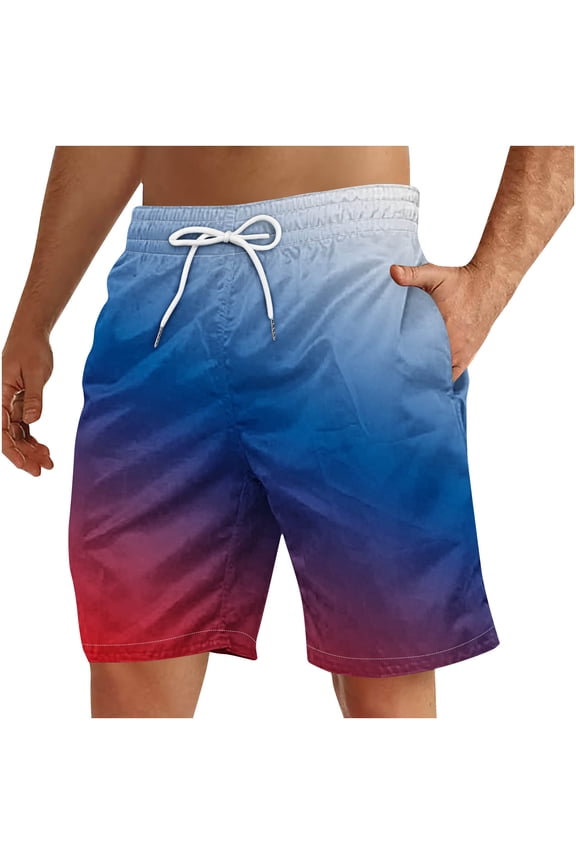 Men's Casual Beach Shorts with Special Print, Swim Trunks, Pants Elastic Waist Drawstring Quick Dry Lightweight Breathable for Vacation Surfing Workout Summer Essentials | JASKFLY,Multicolor M