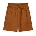 thumbnail image 1 of Men's Casual Bermuda Shorts 9" Inseam Textured Summer Beach Short Pants Elastic Waist Drawstring Travel Vacation Loungewear with Pockets Breathable Quick Dry, 1 of 5