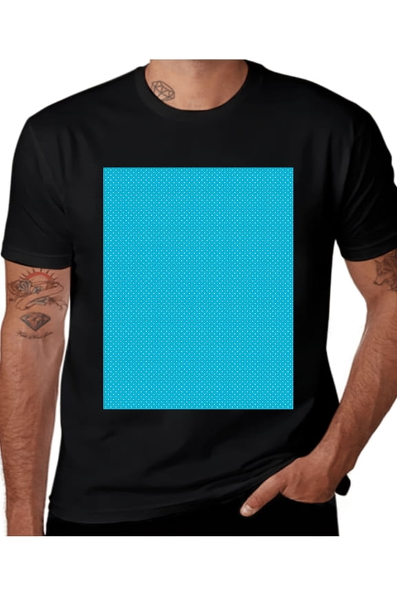 Men's Casual Blue Polka Dot Graphic T-Shirt