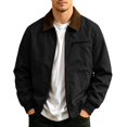 thumbnail image 1 of Men's Casual Bomber Jacket Zip-Up Golf Jacket Black Size XL, 1 of 4