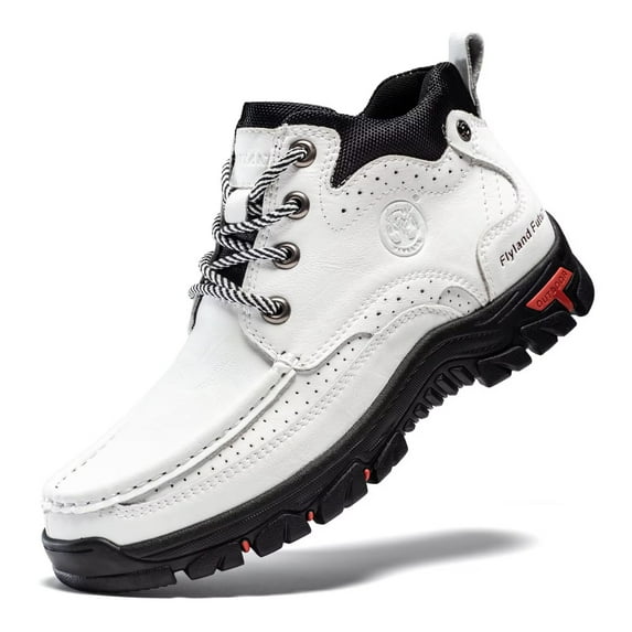 Men's Casual Boots Vintage Leather Ankle Dress Boot Chukka Boots Mid Top Non-Slip Driving Walking Shoes