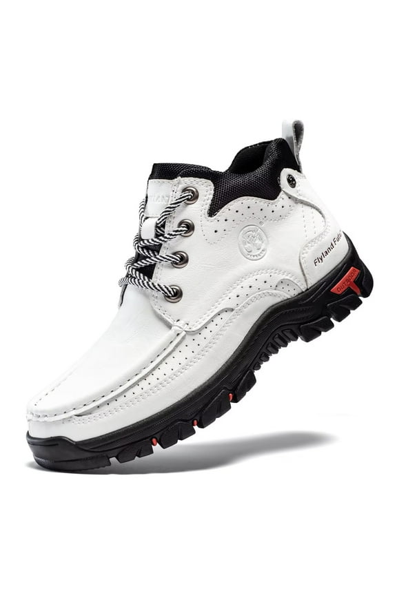 Men's Casual Boots Vintage Leather Ankle Dress Boot Chukka Boots Mid Top Non-Slip Driving Walking Shoes