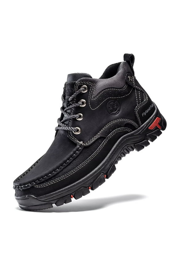 Men's Casual Boots Vintage Leather Ankle Dress Boot Chukka Boots Mid Top Non-Slip Driving Walking Shoes