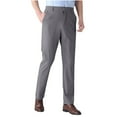 Men's Casual Business Pants High Waist Straight Legs Flat Front Pants ...
