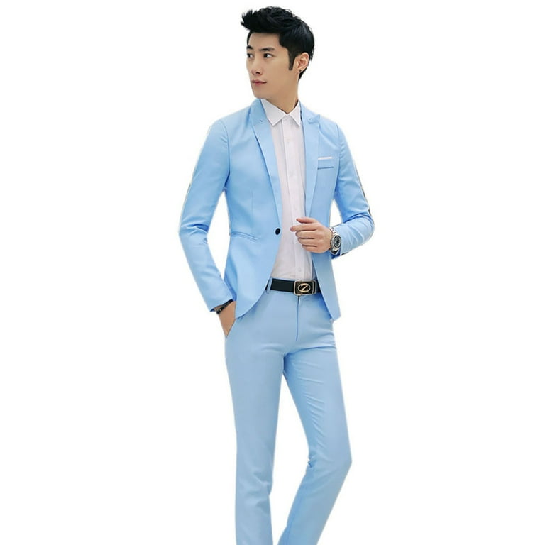 Blue suit deals semi formal
