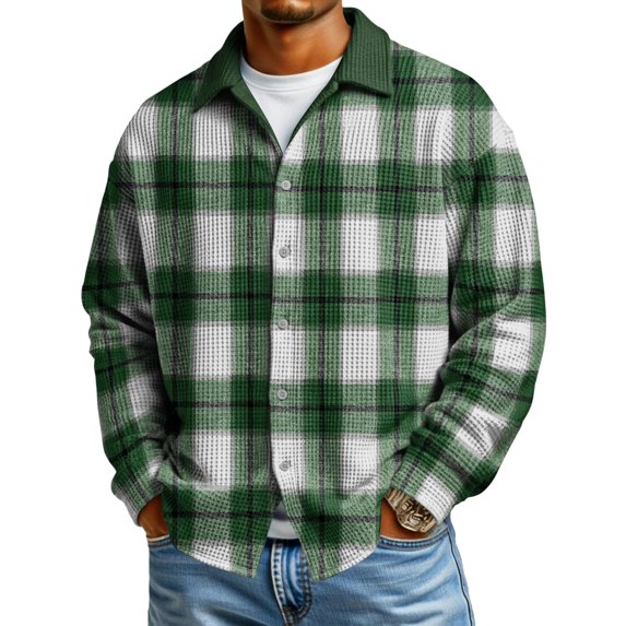 Men's Casual Button-Down Long-Sleeve Shirt Fashionable Casual Men's Clothing