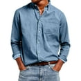 thumbnail image 1 of Men's Casual Button-Down Long-Sleeve Shirt Fashionable Casual Men's Clothing, 1 of 5